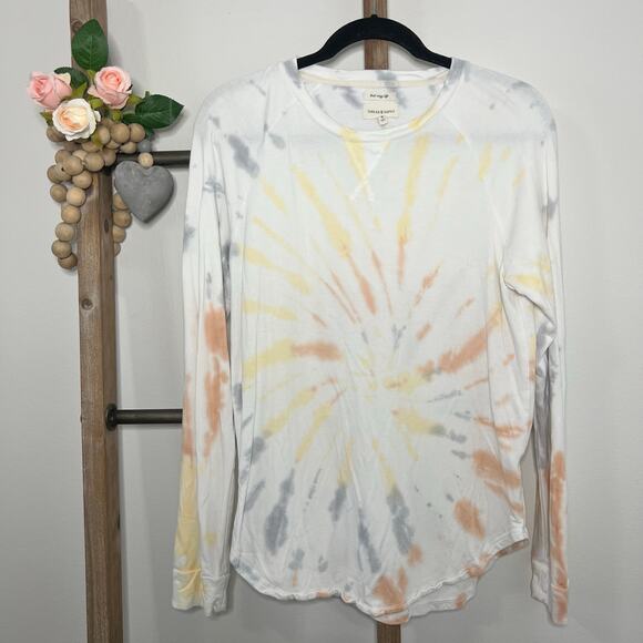 Thread and Supply Sweatshirt Long Sleeve‎ White Tie Dye Size Small - Picture 1 of 6